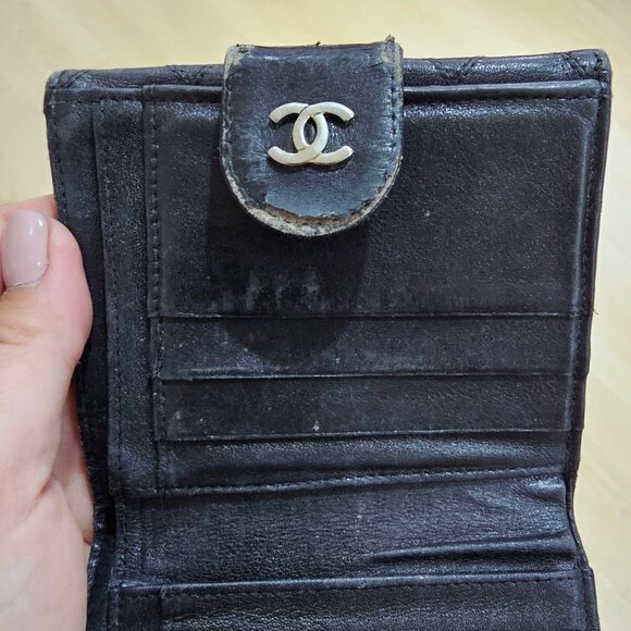 Chanel black genuine leather wallet - Picture 7 of 9